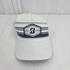 Bridgestone Golf White Snapback Trucker Hat Route Series Mesh Back Read Descript